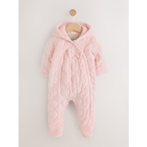 Buy Pink Velour Zip Through Quilted Baby All-In-One (0mths-2yrs) from Next USA