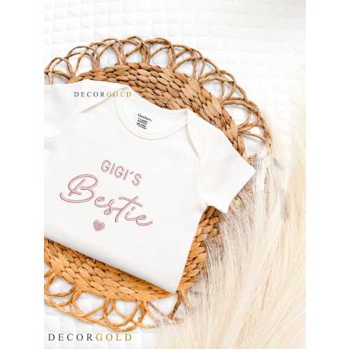 Embroidered Gigi's Bestie Baby Onesie® New Gigi Pregnancy Announcement Gigi Onesies®, Gigi Onesie®, Baby Shower Gift from Gigi, Grandma