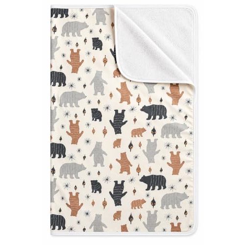 YIVEKO Baby Waterproof Bed Pad, Changing Mat, Bedwetting Pads for Kids-Bear | 31 x 40 in, Soft Cotton Surface, Non-Slip Backing, Reusable Mattress & Sheet Protector for Newborn Girls & Boys