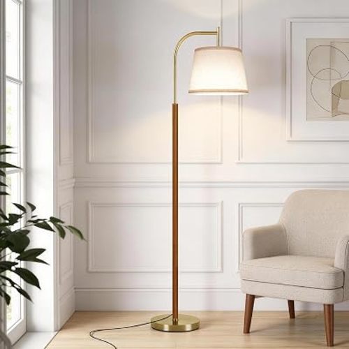SUNMORY Wood Floor Lamp for Living Room, Mid Century Modern Standing Lamps