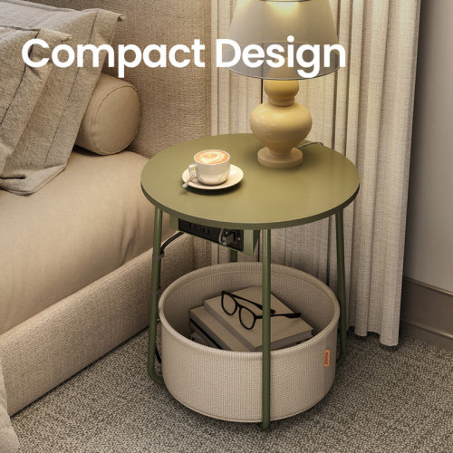 Latitude Run® Side Table With Charging Station