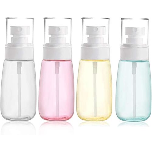 Refillable Cosmetic Spray Bottles for Fine Mist Plastic Empty Clear Refillable Travel Container Essences Rose Water Mister (3.4 Ounce,100ml)