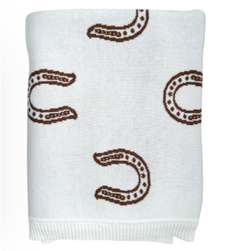 Knit Blanket | Western Horse Shoe