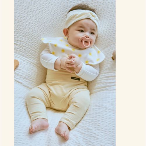 [Set] Modal High Waist Leggings & Rolling Bib 2P