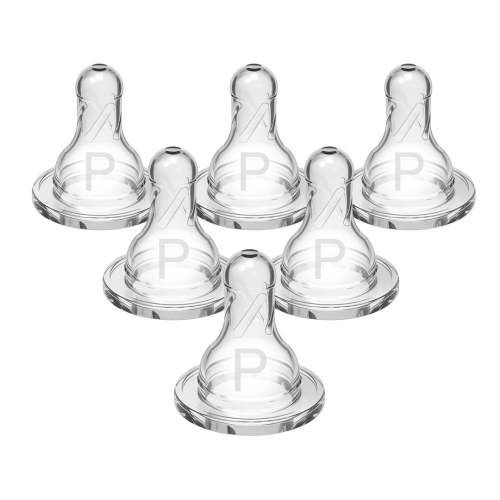 Dr. Brown's Natural Flow® Narrow Baby Bottle Silicone Nipple, 6-Pack