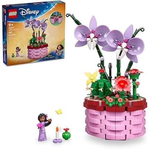 LEGO Disney Encanto Isabela’s Flowerpot, Buildable Orchid Flower Toy for Kids with Disney Encanto Mini-Doll, Toy for Play and Display, Fun Gift for 9 Year Old Girls and Boys, 43237