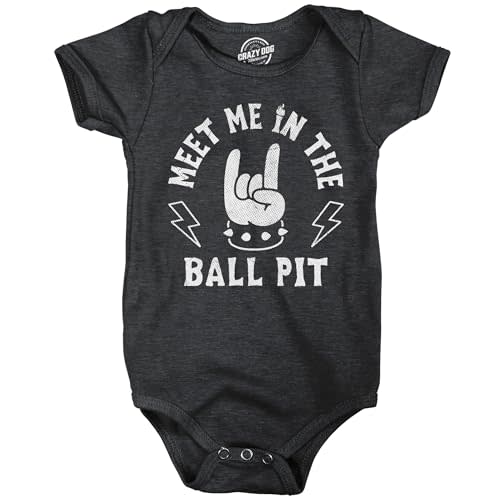 Crazy Dog T-Shirts Meet Me In The Ball Pit Metal Music Jumper for Infants | Funny Onesies, Graphic Clothes for Baby, Cool Music Onesie, Sarcastic, Super soft blend, Novelty Onesie