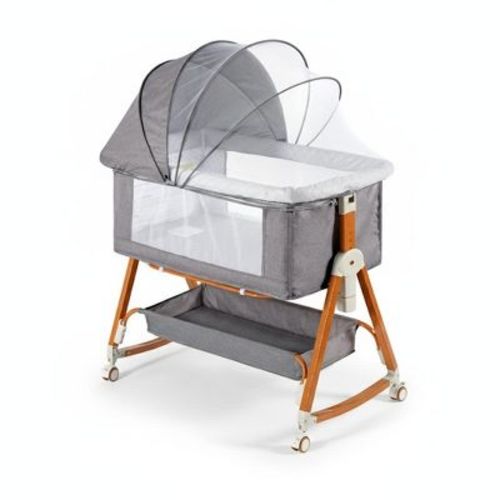 Foalom Baby Bassinet 3 in 1 Foldable Portable Crib,6 Adjustable Height,with Wheels