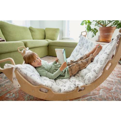 2in1 Montessori Climber Swing Set, Rocking Chair, Christmas Present for Toddlers, 1st Birthday Gift, Wooden Nursery Toys, Educational Play