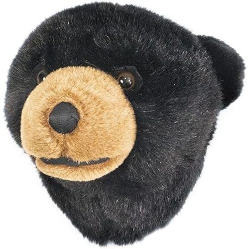 CARSTENS, INC. Woodland Nursery Décor Plush Trophy Wall Mount Head, Black Bear, Small