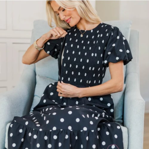 Make The Right Choice Black Polka Dot Maxi Dress - Size Medium