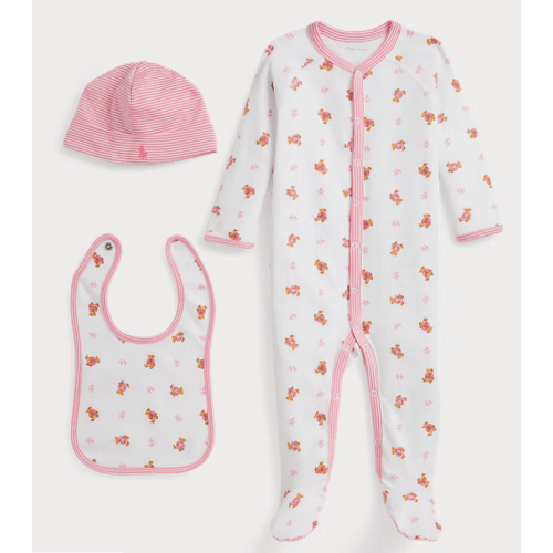[3 MONTHS] Polo Bear Cotton 3-Piece Gift Set