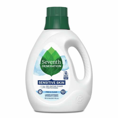 Seventh Generation Fresh Free & Clear Liquid Laundry Detergent, 90 oz 60 Loads for Sensitive Skin, Unscented