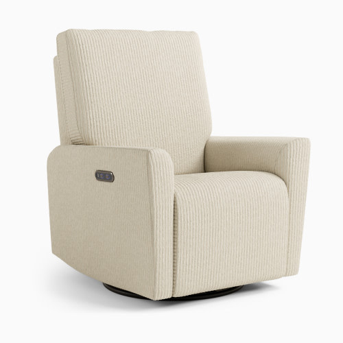Storkcraft Santorini Deluxe Power Recliner Swivel Glider - Ivory Corduroy