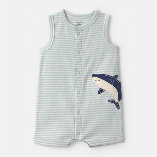 Baby Boy Carter's Striped Shark Romper