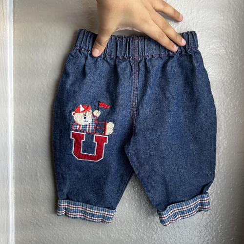 Vintage Navy and red baby denim pants/ condition is...