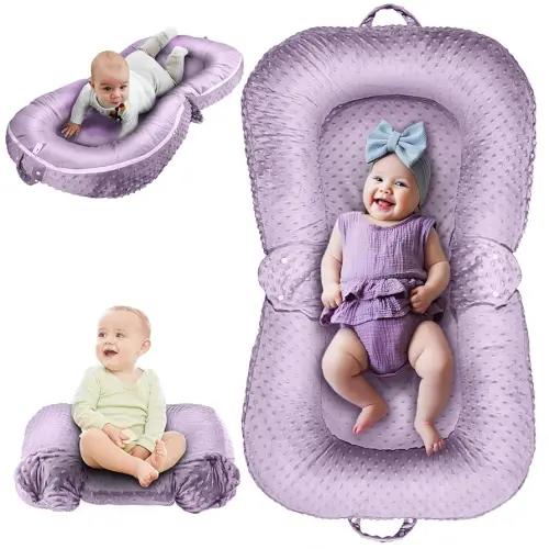 Baby Lounger Pillow 3-in-1 Infant Lounger Pillow for Newborn 0-24 Months, Portable Tummy Time Mat for Home and Travel, Breathable & Soft Baby Seat for Baby