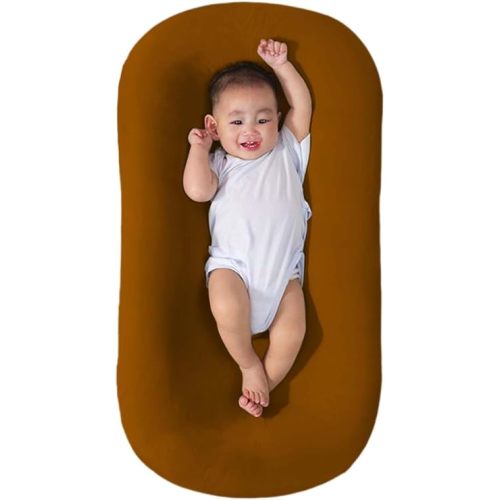 Baby Lounger, Baby Lounger for Newborn, Soft Breathable Washable Infant Lounger for Baby Home and Travel (Brown, 0-12 Months)
