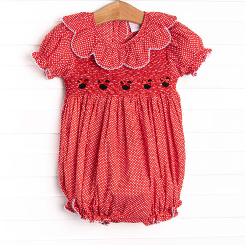 Mouse Head Minis Smocked Bubble, Red – Stitchy Fish