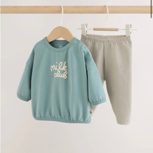 Buy Blue Milk Club Top and Leggings Baby Set (0mths-2yrs) from Next USA