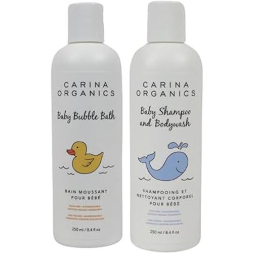 Baby Bath Bubble, Baby Shampoo and Body Wash Bath Time Bundle, Organic Baby Bubble Bath For Sensitive Skin, All Natural, Hypoallergenic, 100% Natural, Vegan, 8.4 Oz (Pack of 2)