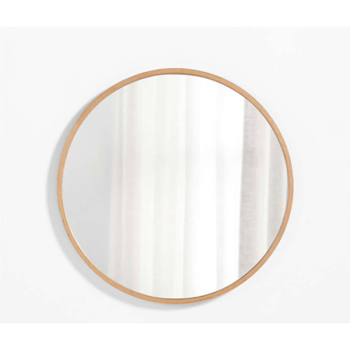 Finn Oak Wood 31" Round Wall Mirror