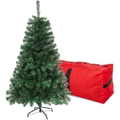4FT Green Christmas Tree Small Artificial Spruce 450 PVC Branch Metal Stand