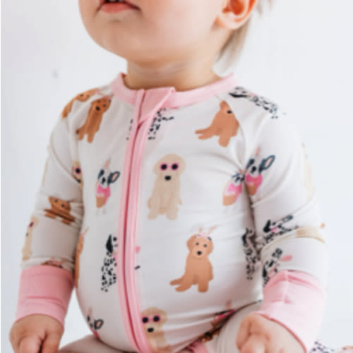 Pink Easter Pups Zipper Romper – In my Jammers