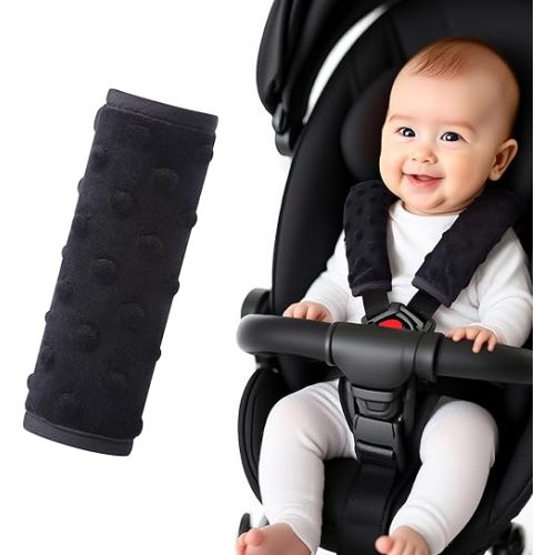 Pro Goleem Car Seat Strap Covers for Babies Soft Car Seat Strap Shoulder Pads for All Car Seats, Stroller, Pushcar, Black