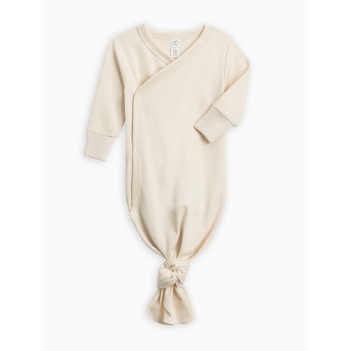 Colored Organics Indy Wrap Front Gown Natural NB