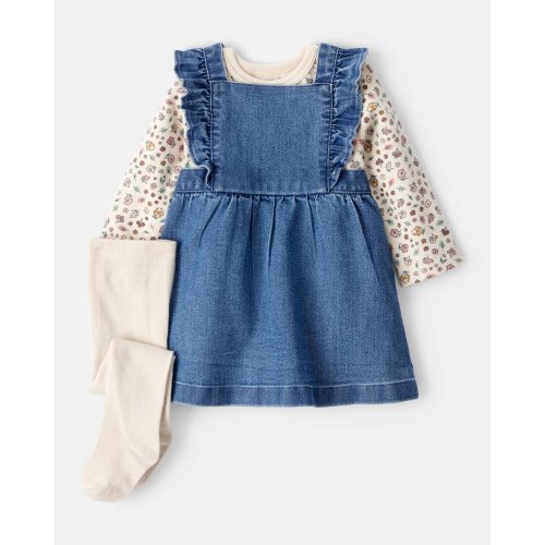 Baby Girl 3-Piece Floral Sleeveless Dress Set - Blue | Carter's