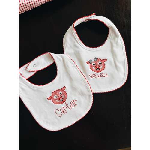 Little Pig Picot Trim Bib