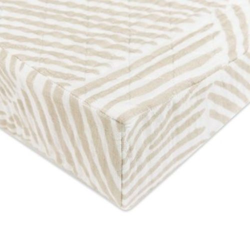 Babyletto Quilted Changing Pad Cover in GOTS Certified Organic Muslin Cotton - Oat Stripe