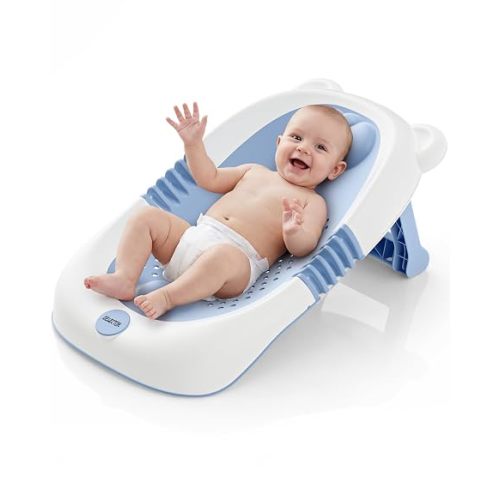 ISELECTOR Baby Bath Support for Babies 0-6 Months Blue