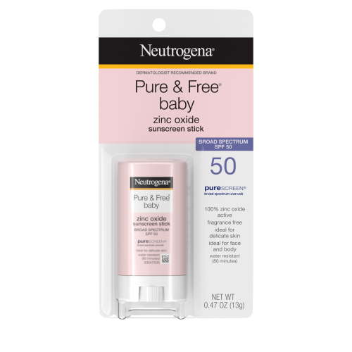 Neutrogena Pure & Free Baby Mineral Sunscreen Stick, SPF 50, 0.47 oz HSA/FSA Eligible