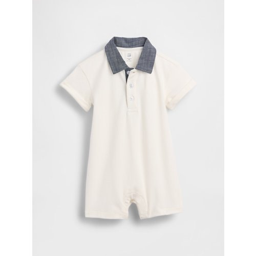 Baby Pique Polo Shorty One-Piece