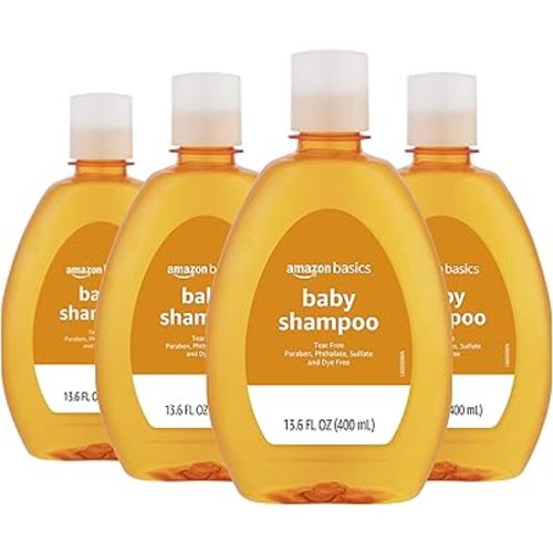 Amazon Basics Tear-Free Baby Shampoo, 13.6 Fluid Ounce, 4-Pack (Previously Solimo)