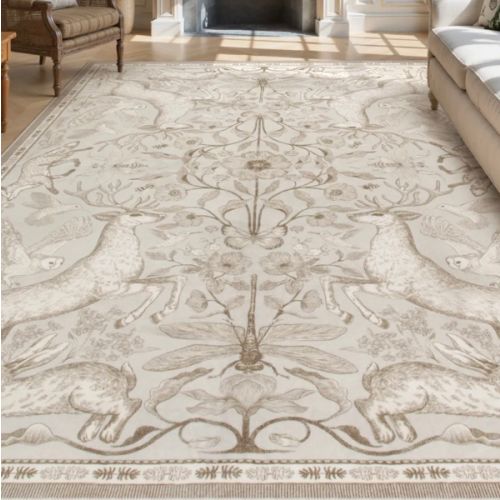 Dorval Washable Vintage Woodland Beige Rug