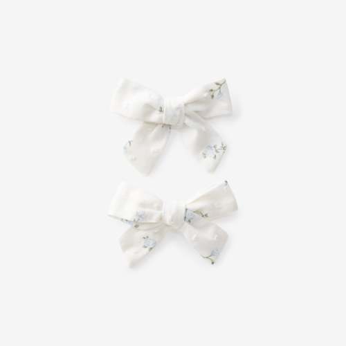 English Rose Swiss Dot Bow Clip Set – Elegant Baby