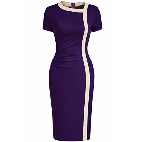 Viwenni Women's Ruffle Short Seelve Vintage Guest Dresses | Perfect for Church Office Daily Workplace Business Occasions