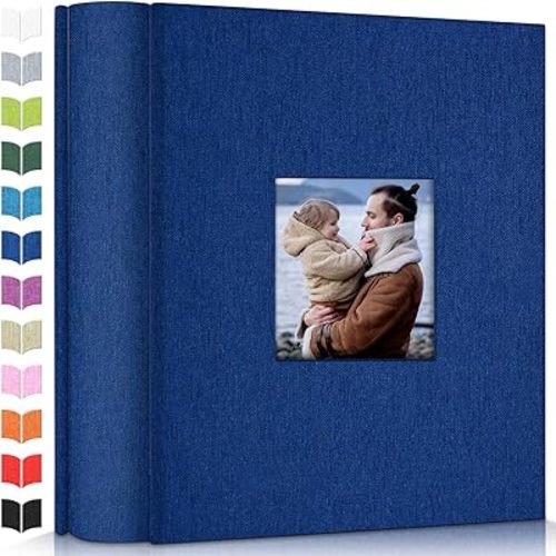 Photo Album 4x6 with 1000 Pockets,Slip-in Picture Albums,Linen Cover Memory Book with Front Window,White Page Vertical Photo Book for Wedding,Family,Anniversare,Baby,Vacation