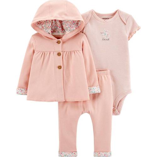 3-Piece Bunny Little Cardigan Set - Pink - NB