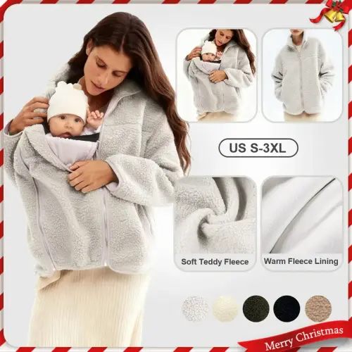 Pwest MAMA Women Before & After Babywearing Fleece Jacket Soft - TikTok Shop