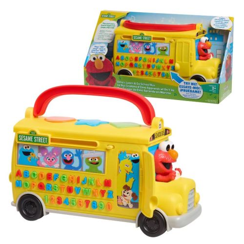 Sesame Street Elmo's Learn & Go School Bus Toy: Baby and Toddler Learning Plastic Toy for Creative Thinking