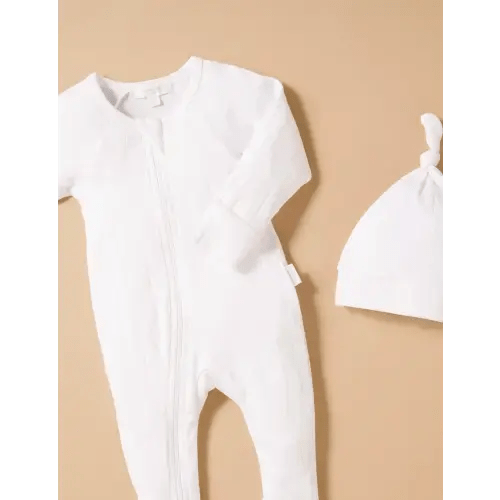 Pointelle Growsuit & Hat Pack - Purebaby