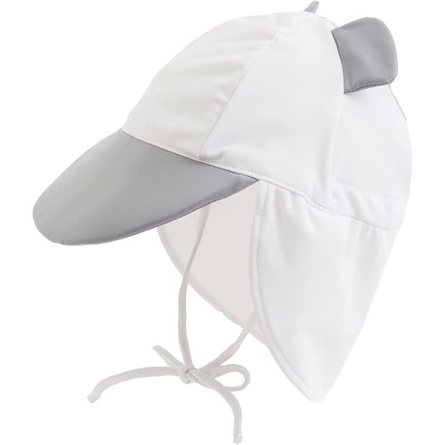 Cuddle Club Infant Sun Hat UPF 50+ UV Protection Hat Baby Summer Essentials, Gray Bear Small
