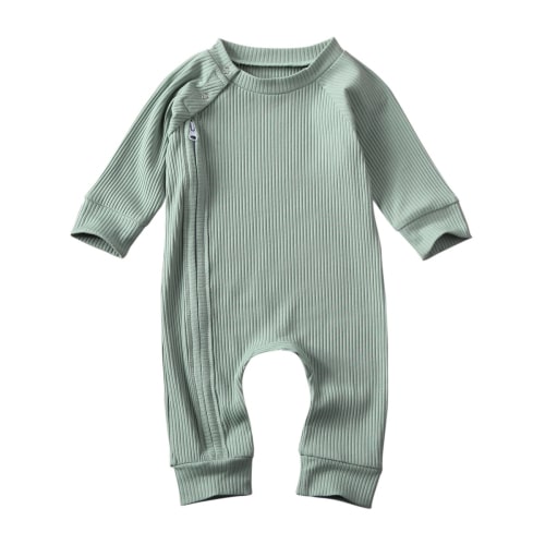 Newborn Baby Boy Girl Cotton Knitted Onesie Jumpsuit Gender Neutral Infant Ribbed Romper Clothes
