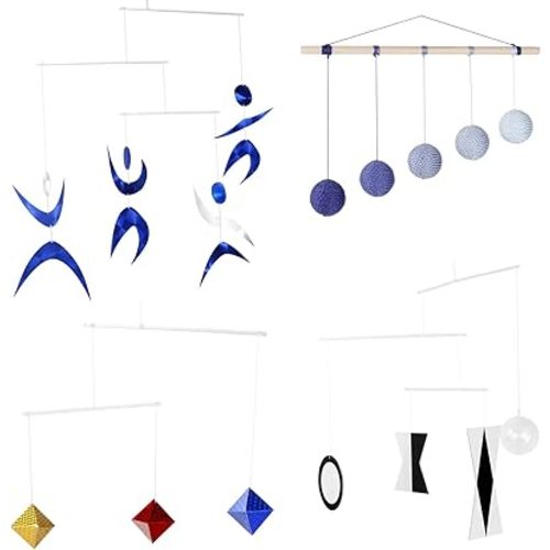 Set of 4X Montessori Mobile, Gobbi Mobile, Munari Mobile, Dancer Mobile, Octahedron, Mobile Bebe, Hanging Mobile, Montessori Materials