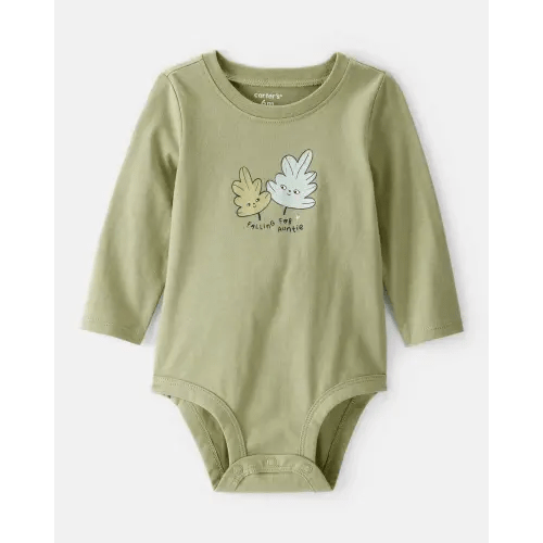 6M Baby Girl Auntie Cotton Long-Sleeve Graphic Bodysuit - Green | Carter's
