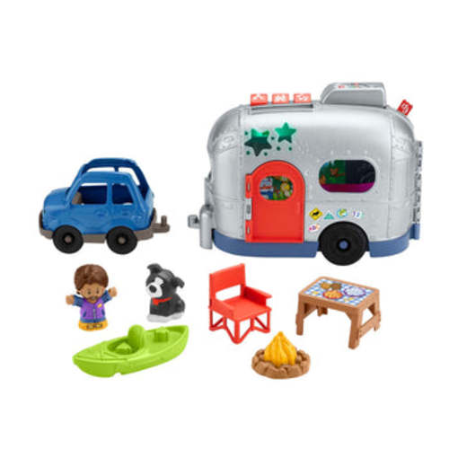 Fisher-Price Little People Light-Up Learning Camper Electronic Toddler Toy, 8 Pieces